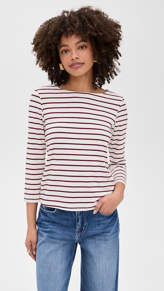 L'AGENCE Lucille Boat Neck Stripe Shirt | Shopbop Product Image