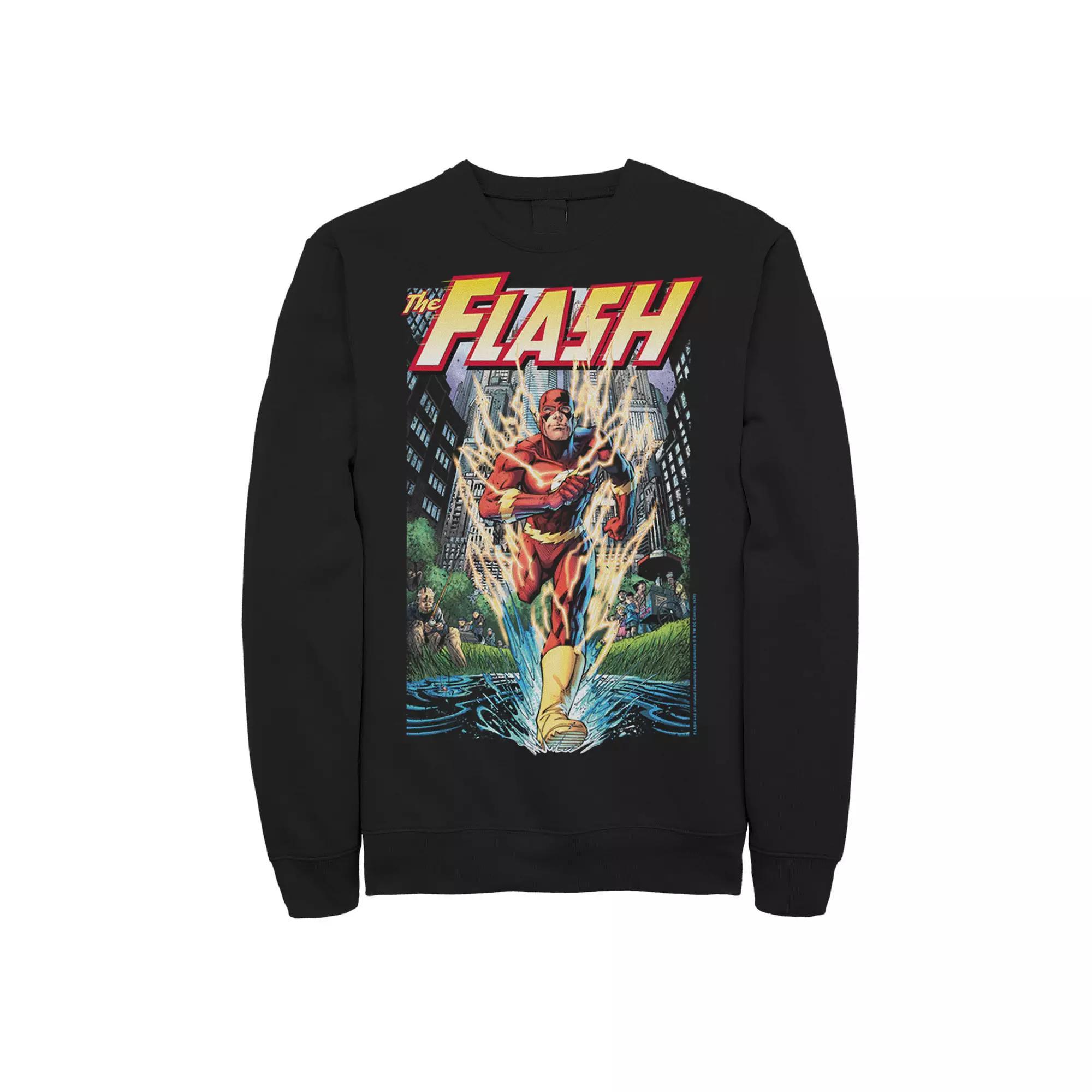 Big & Tall DC Comics The Flash Modern Comic Cover Sweatshirt, Men's, Size: 4XL, Black Product Image