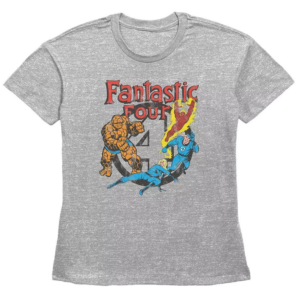 Women's Marvel Fantastic Four Vintage Poster Graphic Tee, Size: XXL, Grey Gray Product Image
