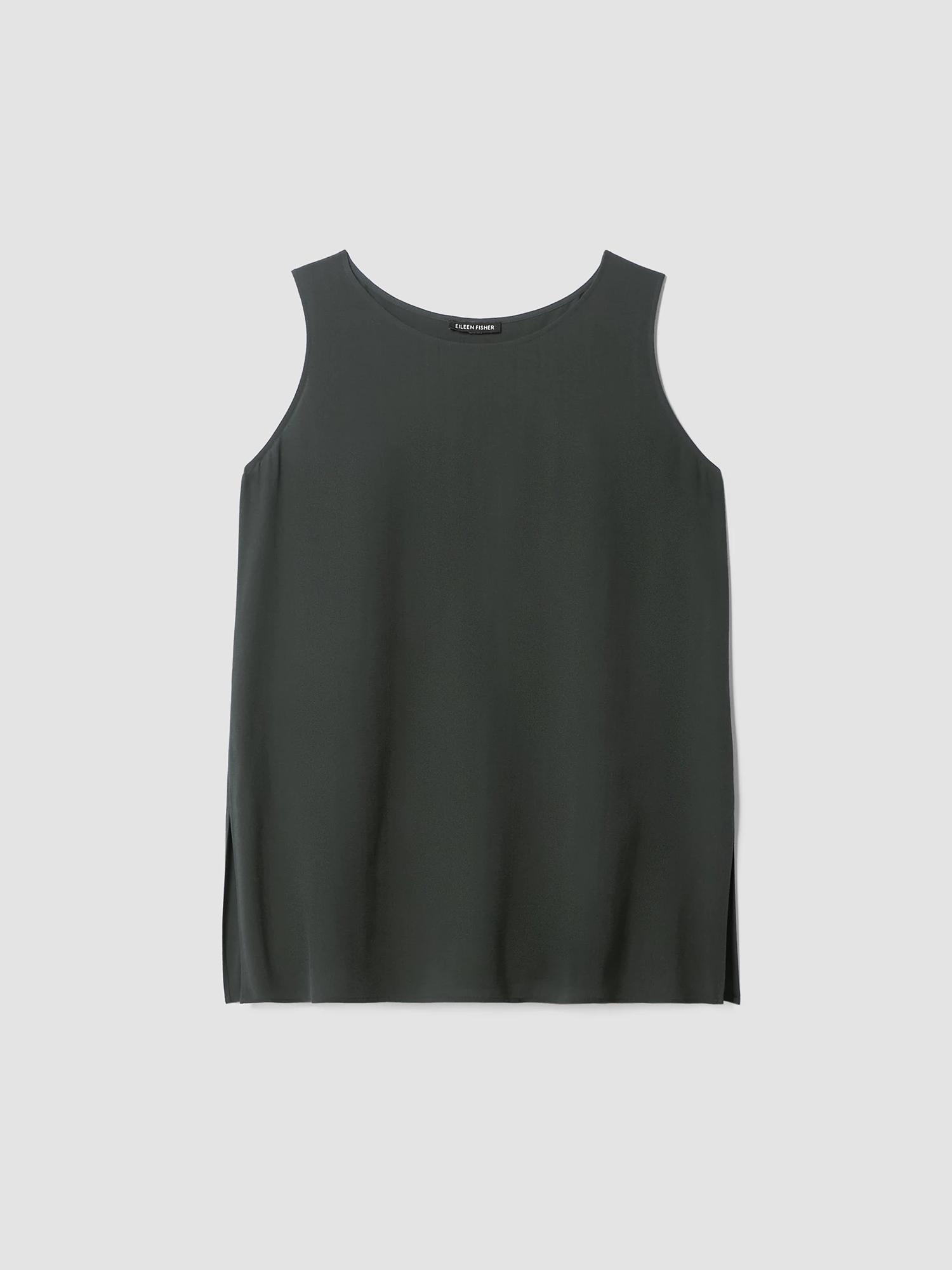 Silk Georgette CrepeBallet Neck Long Tank Product Image