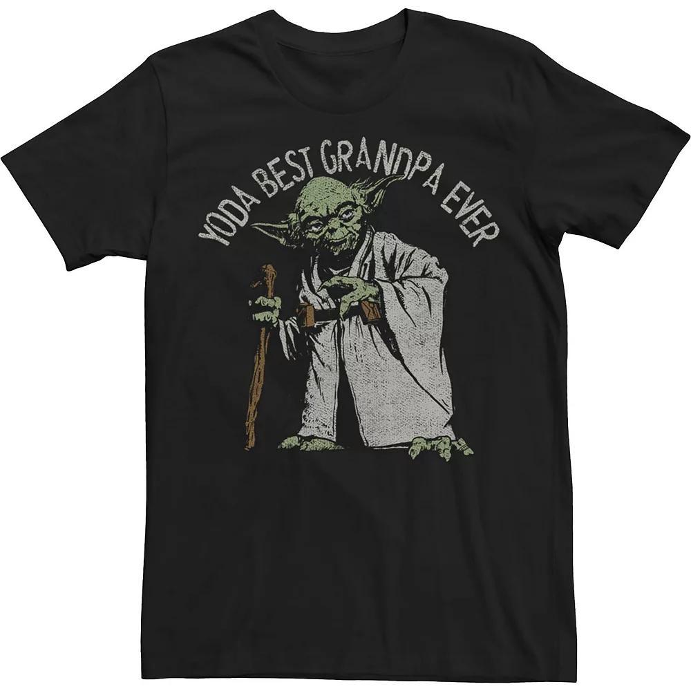 Big & Tall Star Wars Yoda Best Grandpa Ever Portrait Tee, Men's, Size: XL Tall, Black Product Image