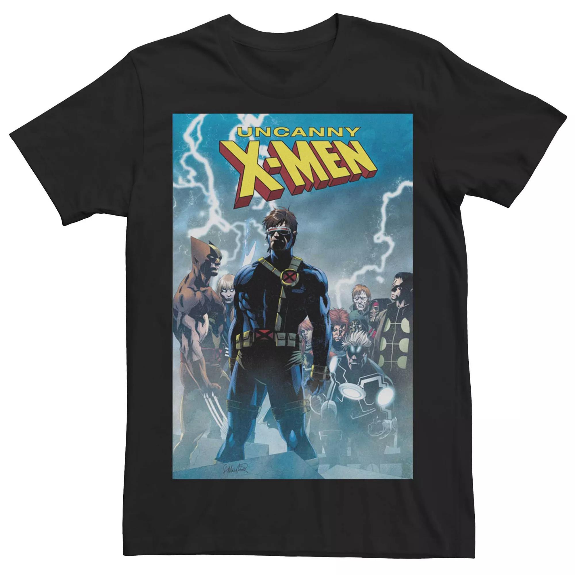 Men's Marvel Uncanny X-Men Group Comic Cover Graphic Tee, Size: Large, Black Product Image