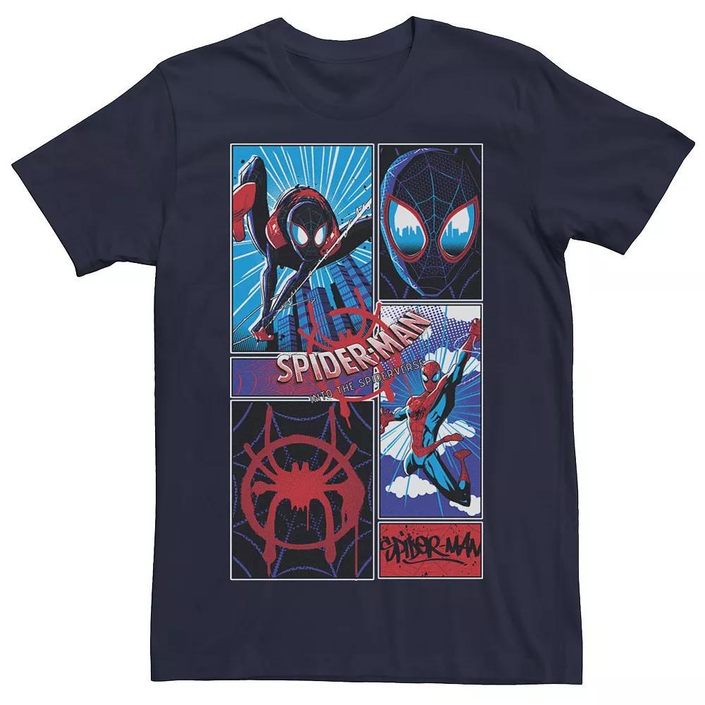 Men's Marvel Spider-Man Spiderverse Miles & Peter Graphic Fleece Pullover Graphic Tee, Size: Large, Blue Product Image