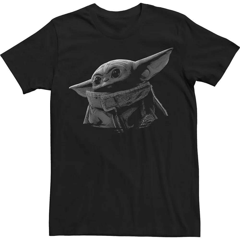 Big & Tall Star Wars The Mandalorian The Child Black & Grey Portrait Tee, Men's, Size: 4XL Tall Product Image