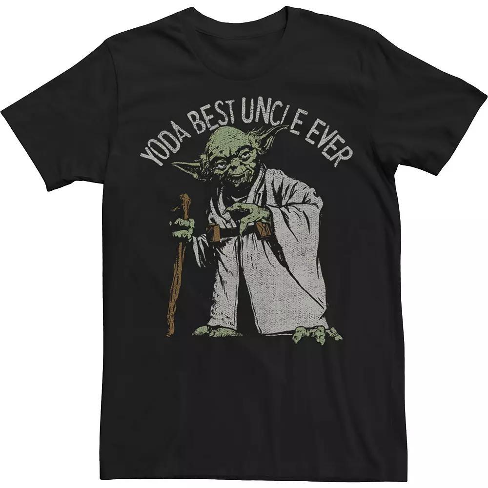 Big & Tall Star Wars Yoda Best Uncle Ever Portrait Tee, Men's, Size: XL Tall, Black Product Image