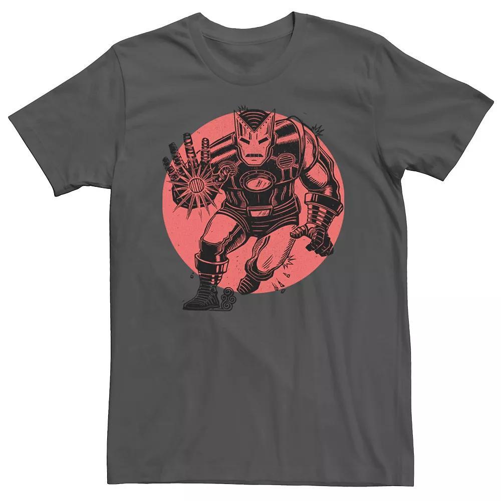 Men's Marvel Iron Man Retro Red Sun Tee, Size: Medium, Natural Product Image