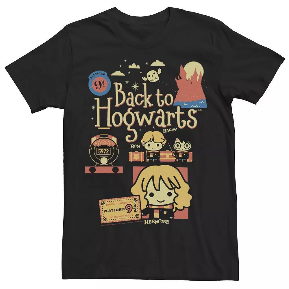 Men's Harry Potter Chibi Back To Hogwarts Tee, Size: Large, Blue Product Image