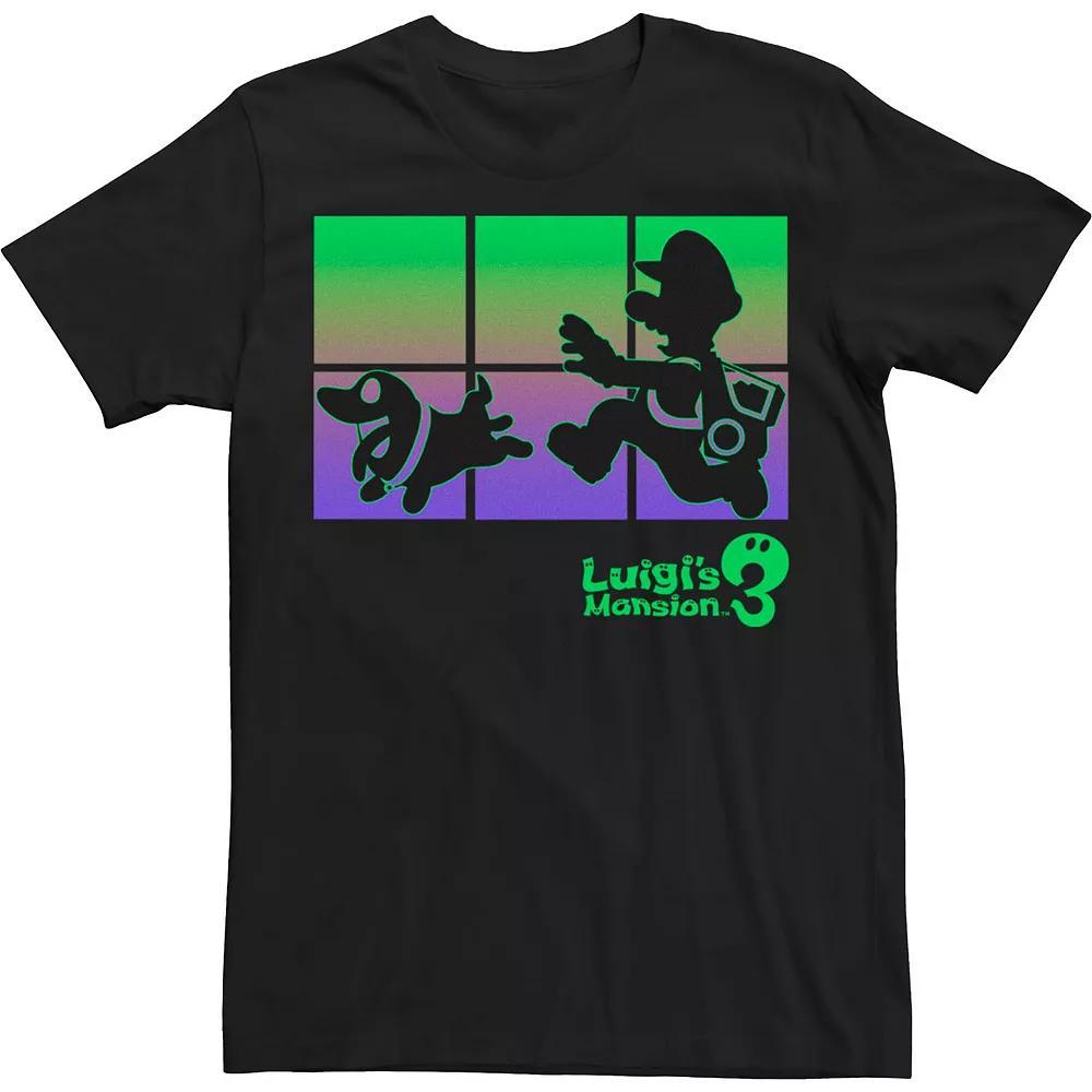 Big & Tall Luigi's Mansion 3 Luigi And Polterpup Silhouette Tee, Men's, Size: XL Tall, Black Product Image