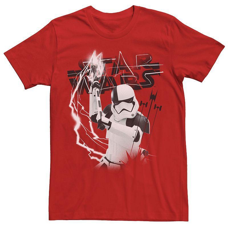 Men's Star Wars Last Jedi Stormtrooper Electrical Logo Tee, Size: 3XL, Red Product Image