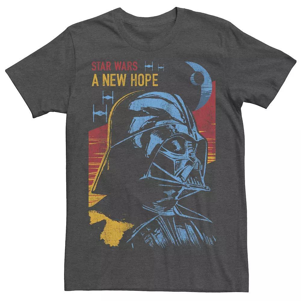 Men's Star Wars Darth Vader Stares Down A New Hope Tee, Size: Medium, Grey Heather Product Image