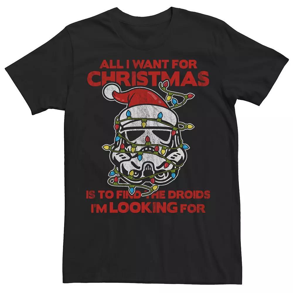 Men's Star Wars Christmas Stormtrooper Wants Droids Tee, Size: XL, Black Product Image