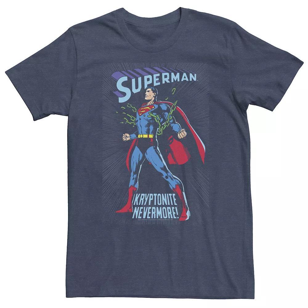 Big & Tall DC Comics Superman In Chains Vintage Poster Tee, Men's, Size: 4XL, Navy Grey Product Image