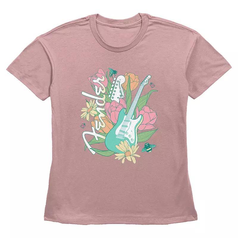 Women's Fender Spring Guitar Graphic Tee, Size: XL, Desert Pink Product Image