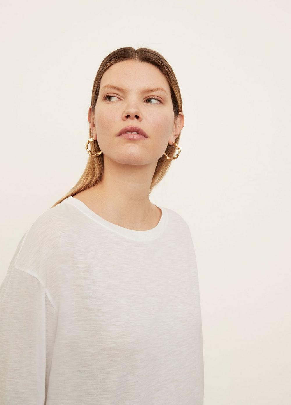 Womens Boxy Long Sleeve Crew Neck T-Shirt, Optic White, Size 1XL Vince Product Image
