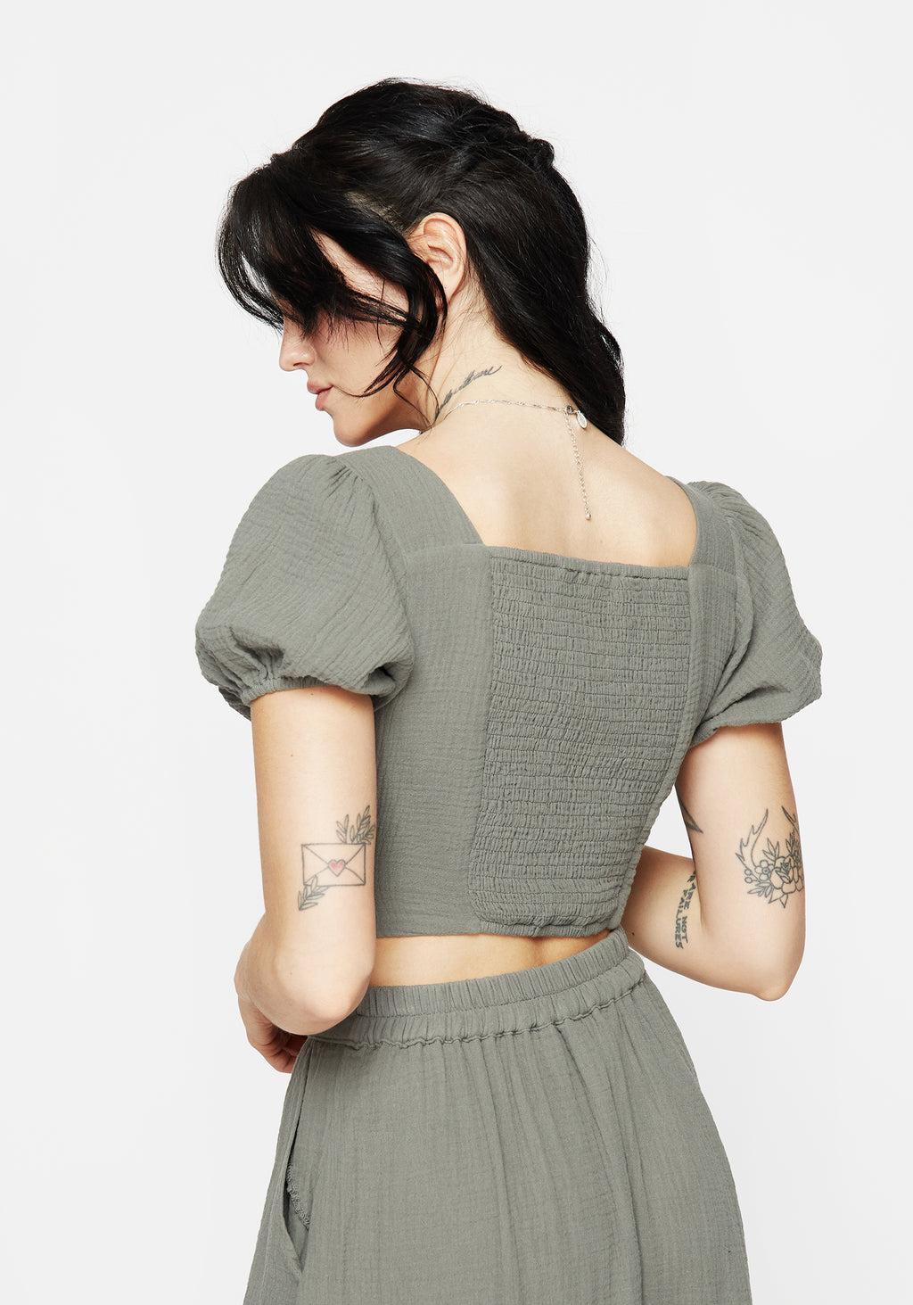 Alder Cotton Ivy Detail Crop Top Product Image