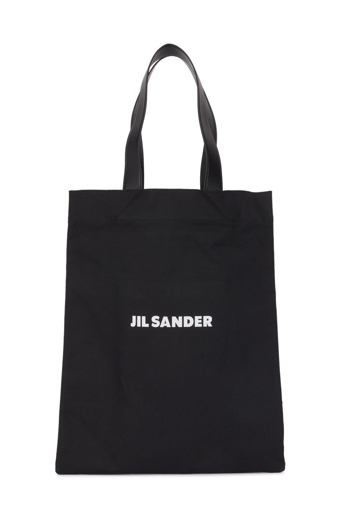 JIL SANDER Man Black Canvas Medium Book Shopping Bag Product Image