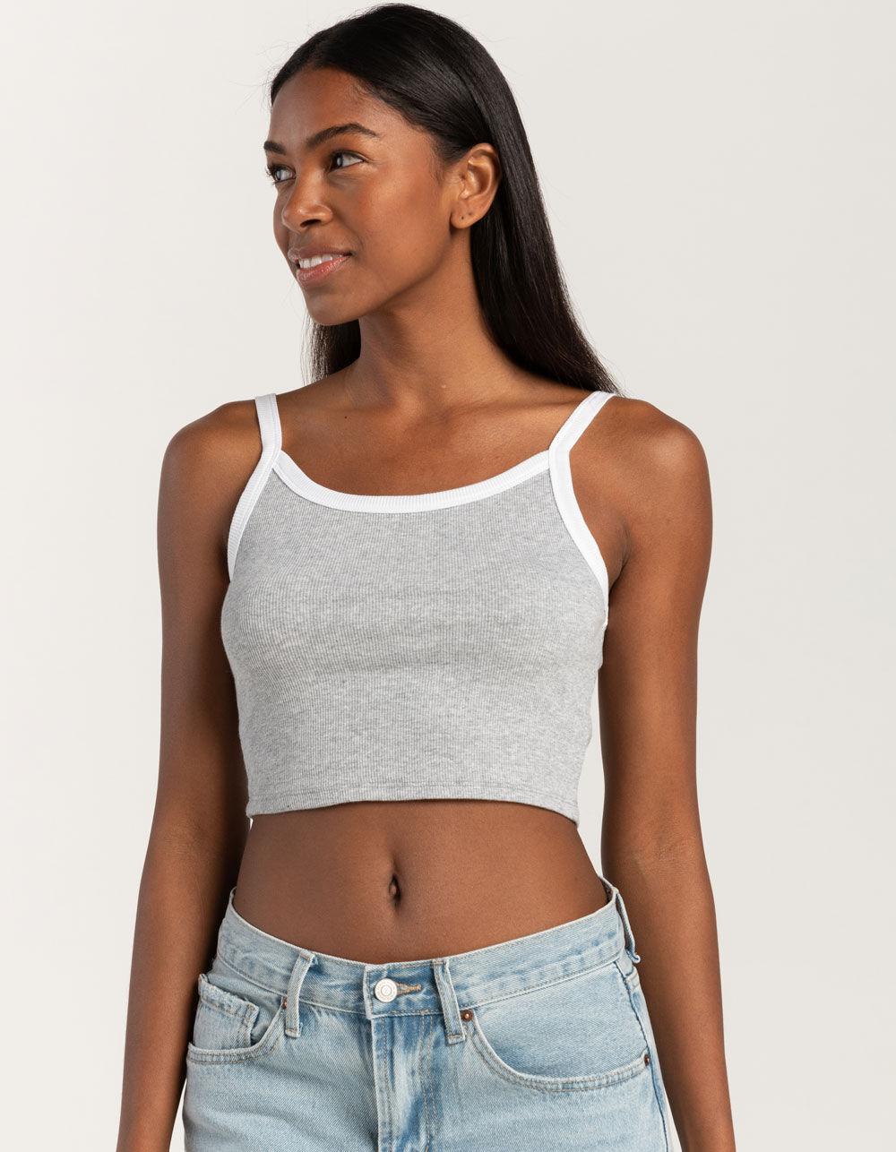 TILLYS Womens Ringer Tank Top - GRAY COMBO Product Image