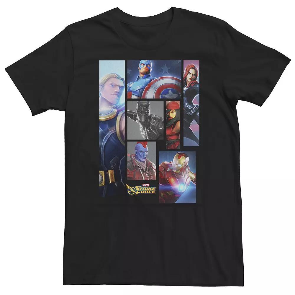 Big & Tall Marvel Strike Force Hero Portrait Panels Tee, Men's, Size: 5XL, Black Product Image