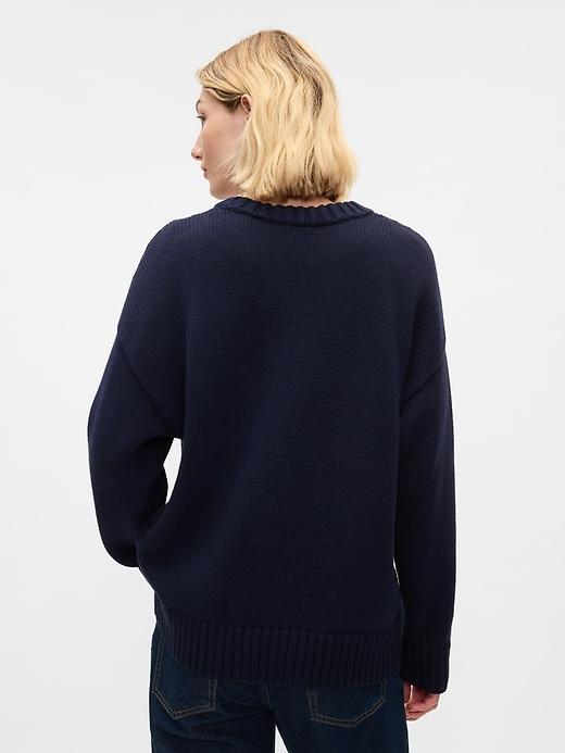 100% Cotton Oversized Boyfriend Sweater Product Image