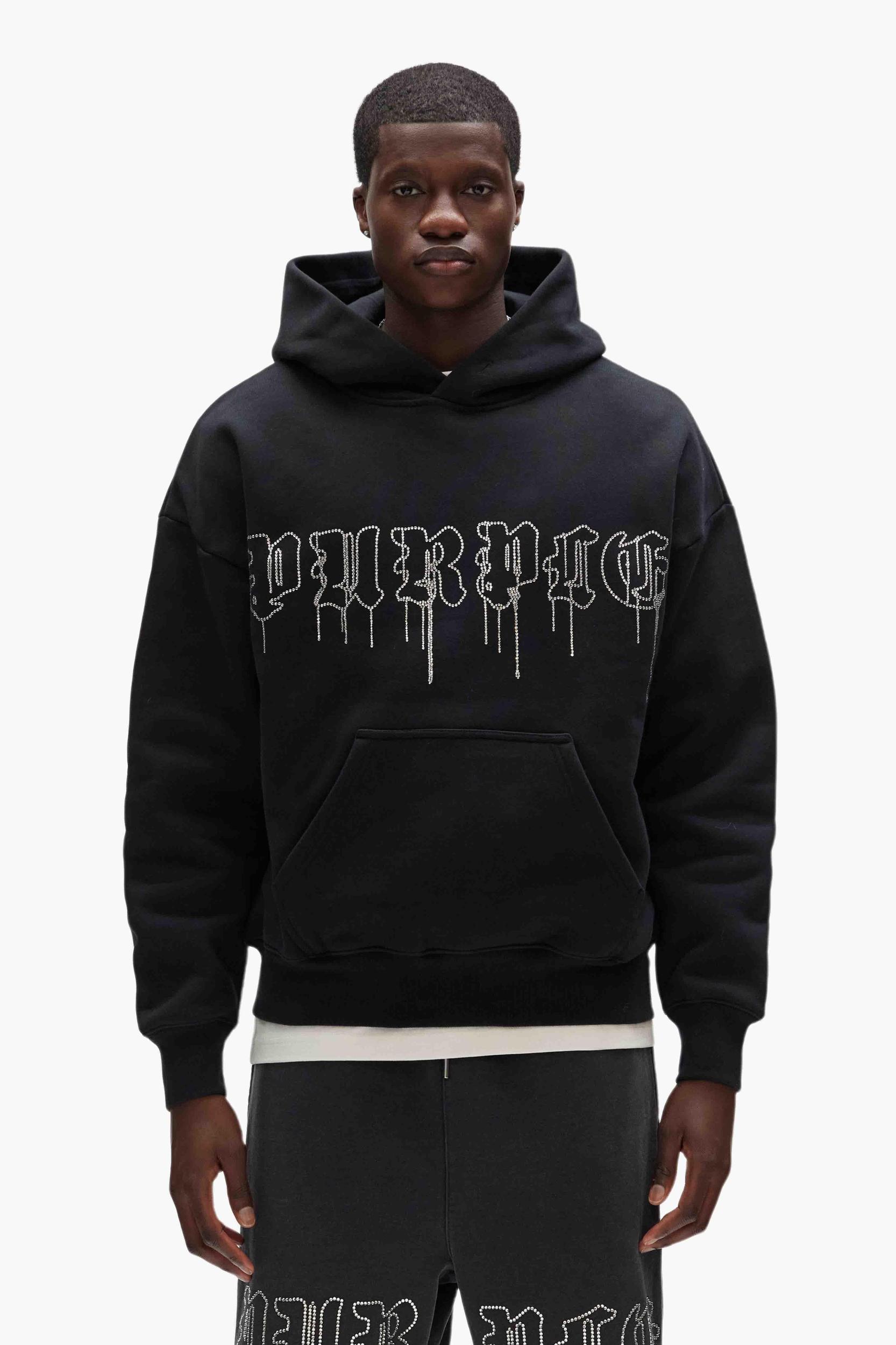 Crystal Gothic Drip Hoodie Male Product Image