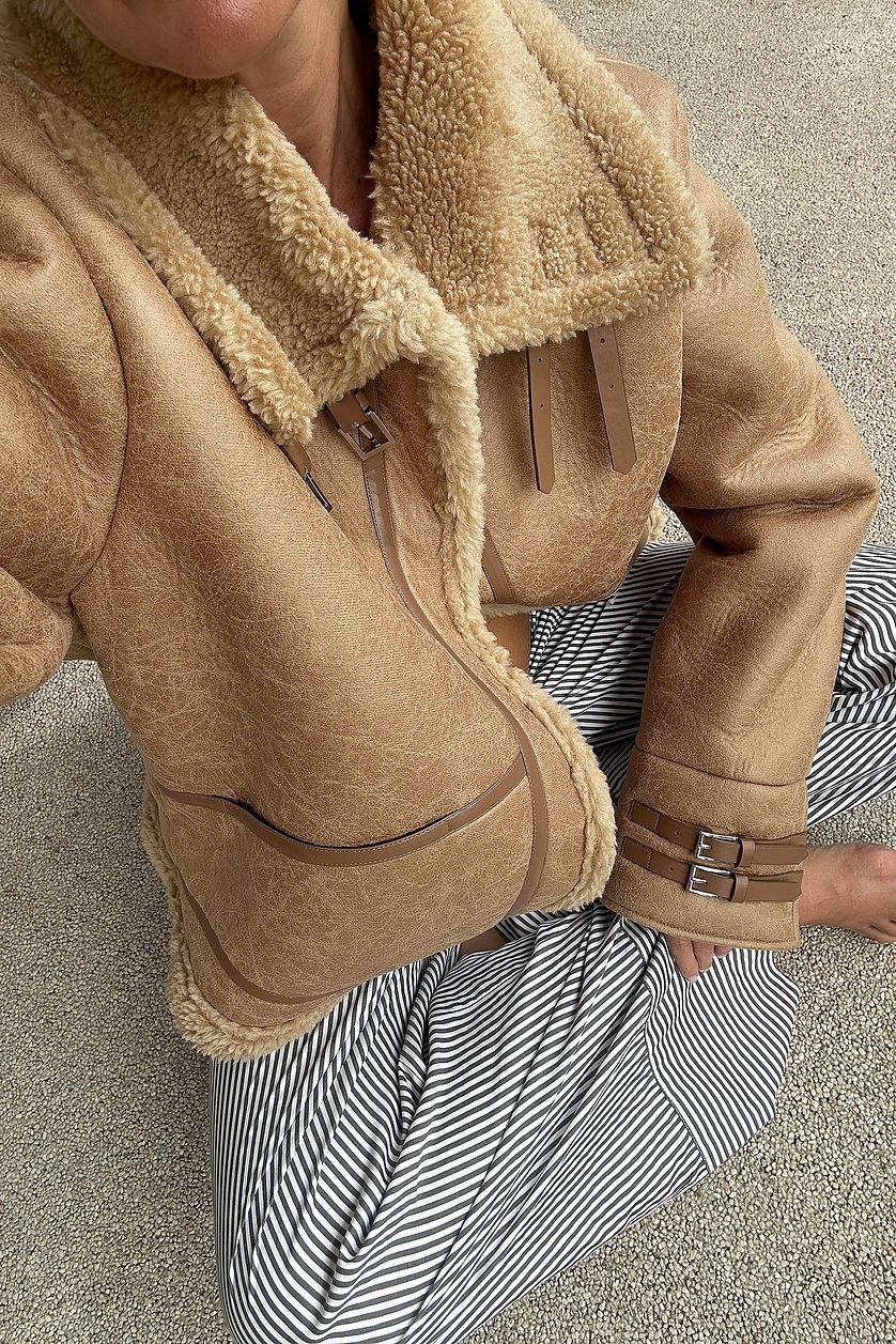 Shearling Jacket Beige Product Image