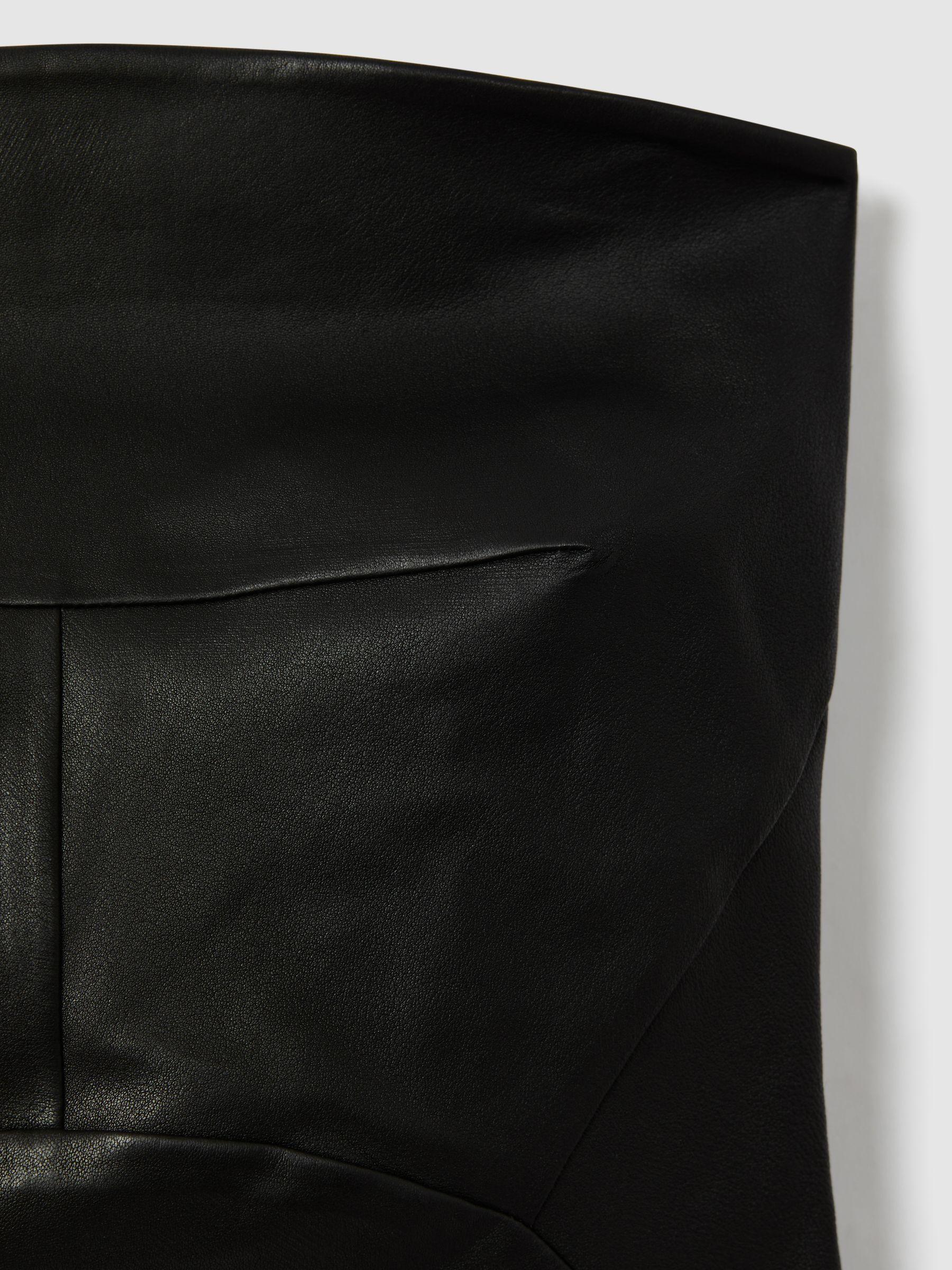 Atelier Strapless Leather Top in Black Product Image