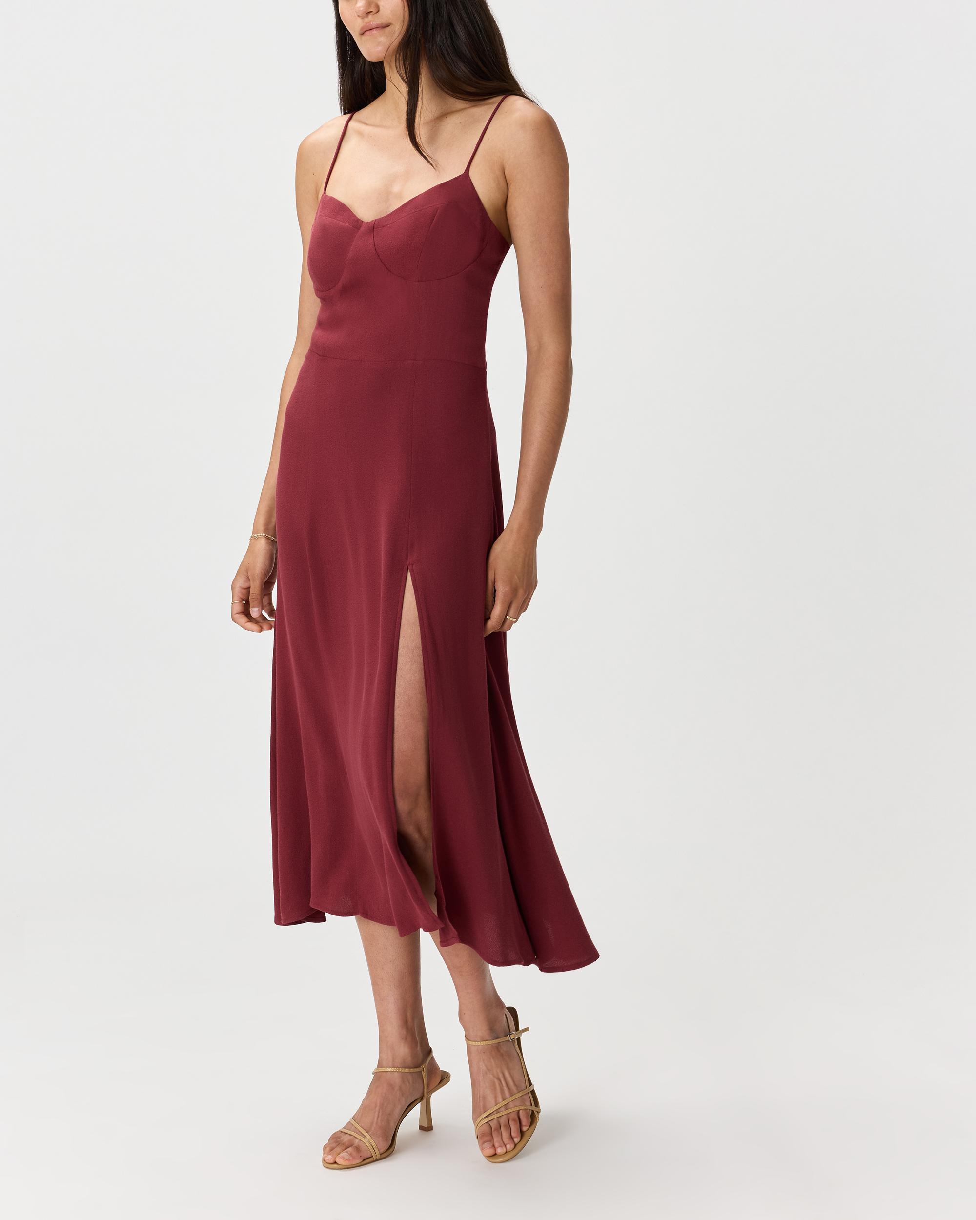 Quince | Women's Lightweight Crepe Sweetheart Midi Dress Viscose Product Image