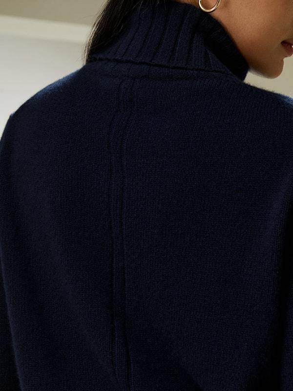 Turtleneck Sweater with Rib Hemline Product Image