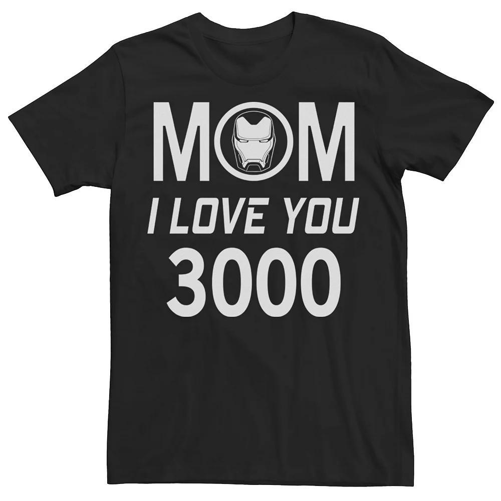 Men's Marvel Iron Man Mom I Love You 3000 Mother's Day Graphic Tee, Size: 3XL, Black Product Image