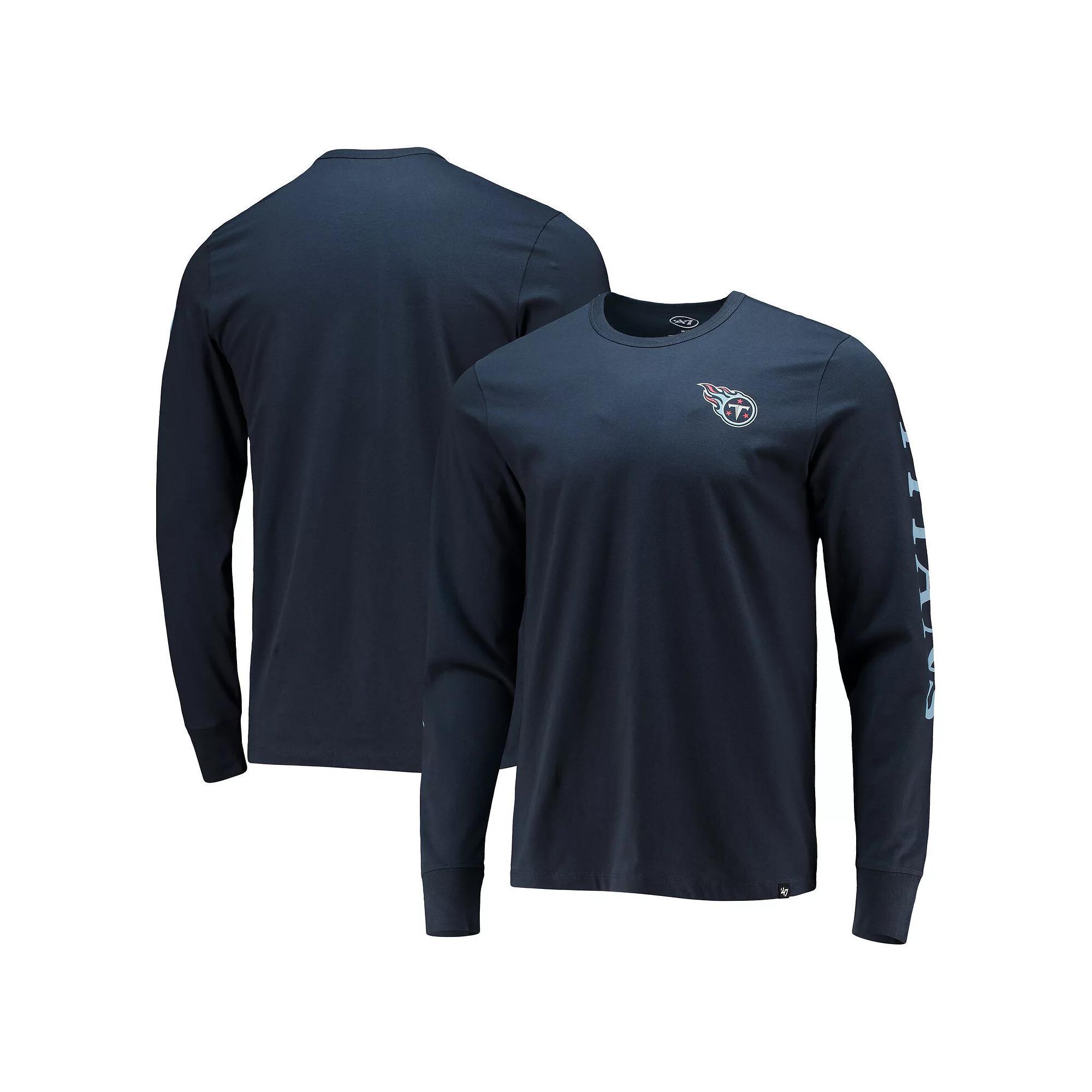 Men's '47 Navy Tennessee Titans Franklin Long Sleeve T-Shirt, Size: Medium, Blue Product Image
