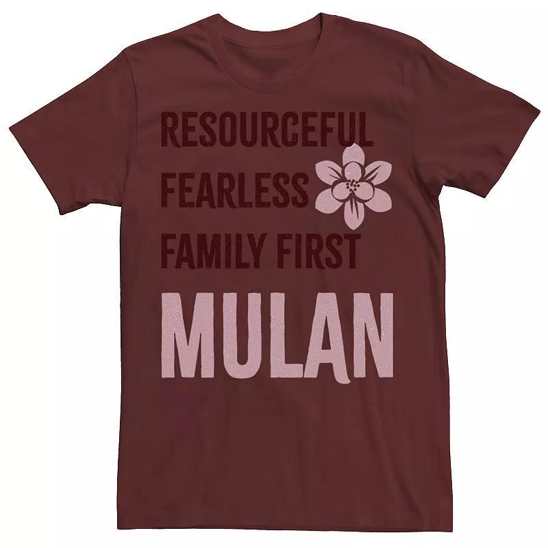 Disney's Mulan "Resourceful, Fearless, Family First" Men's Graphic Tee, Size: XXL, Red Product Image