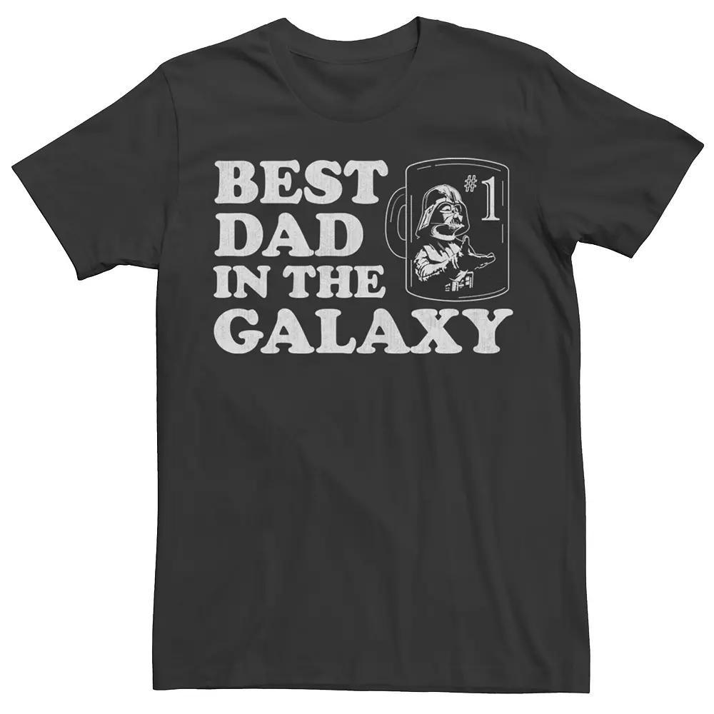 Men's Star Wars Darth Vader Best Dad In The Galaxy Coffee Mug Short Sleeve Tee, Size: XXL, Black Product Image