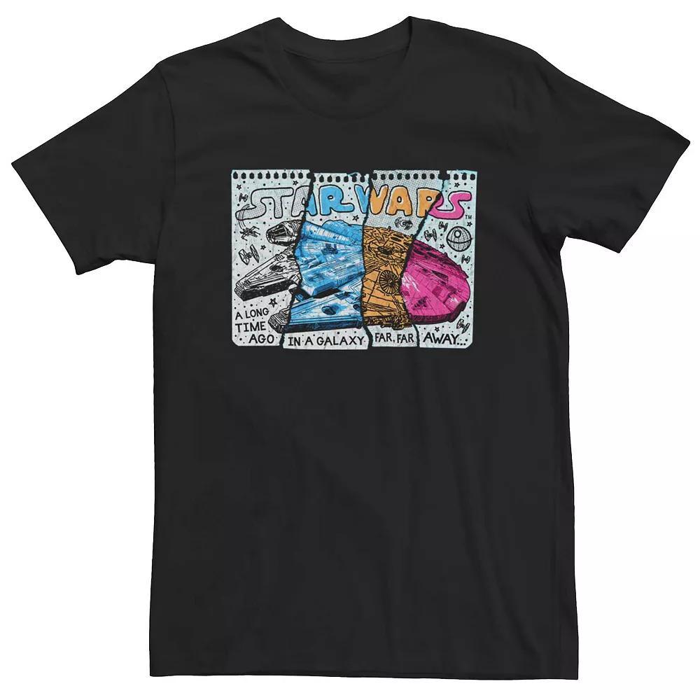 Big & Tall Adventure Time Finn's Many Faces Grid Tee, Men's, Size: 4XL, Navy Grey Product Image