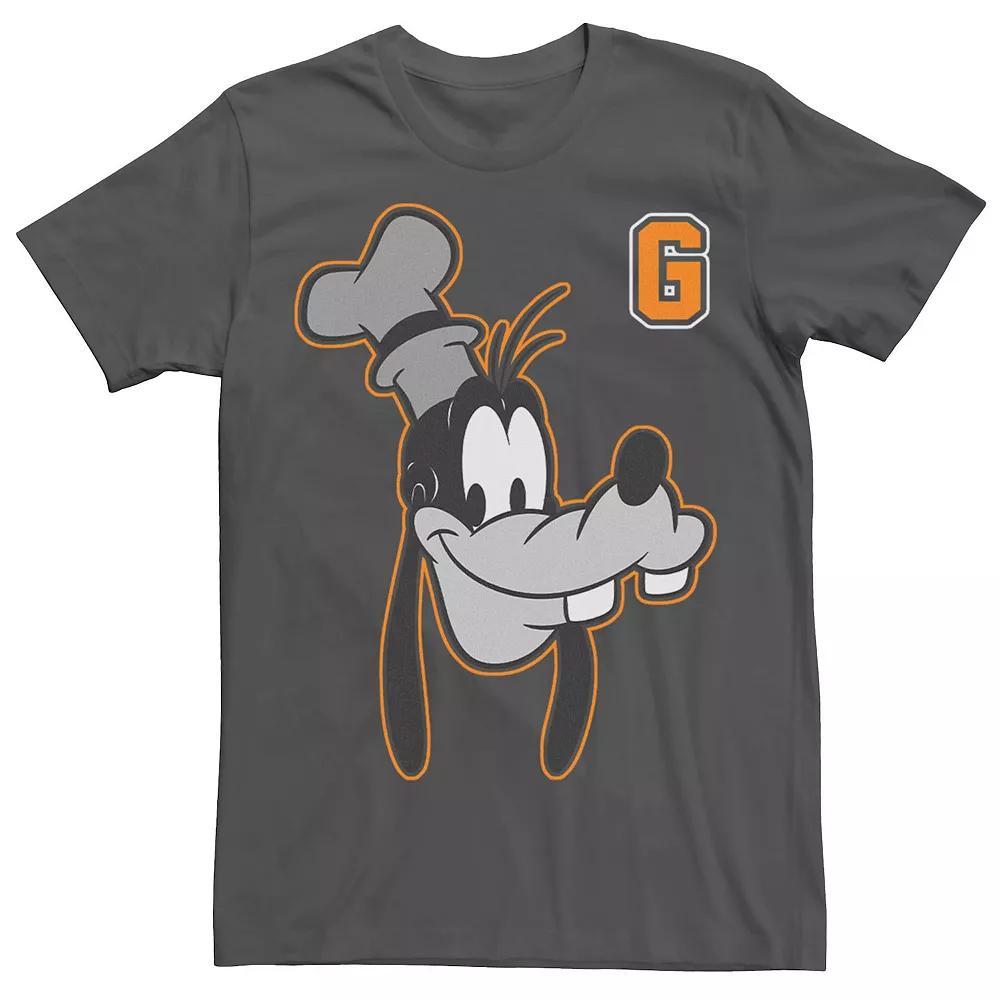 Disney's Goofy Varsity Letter Face Portrait Men's Tee, Size: Small, Grey Product Image