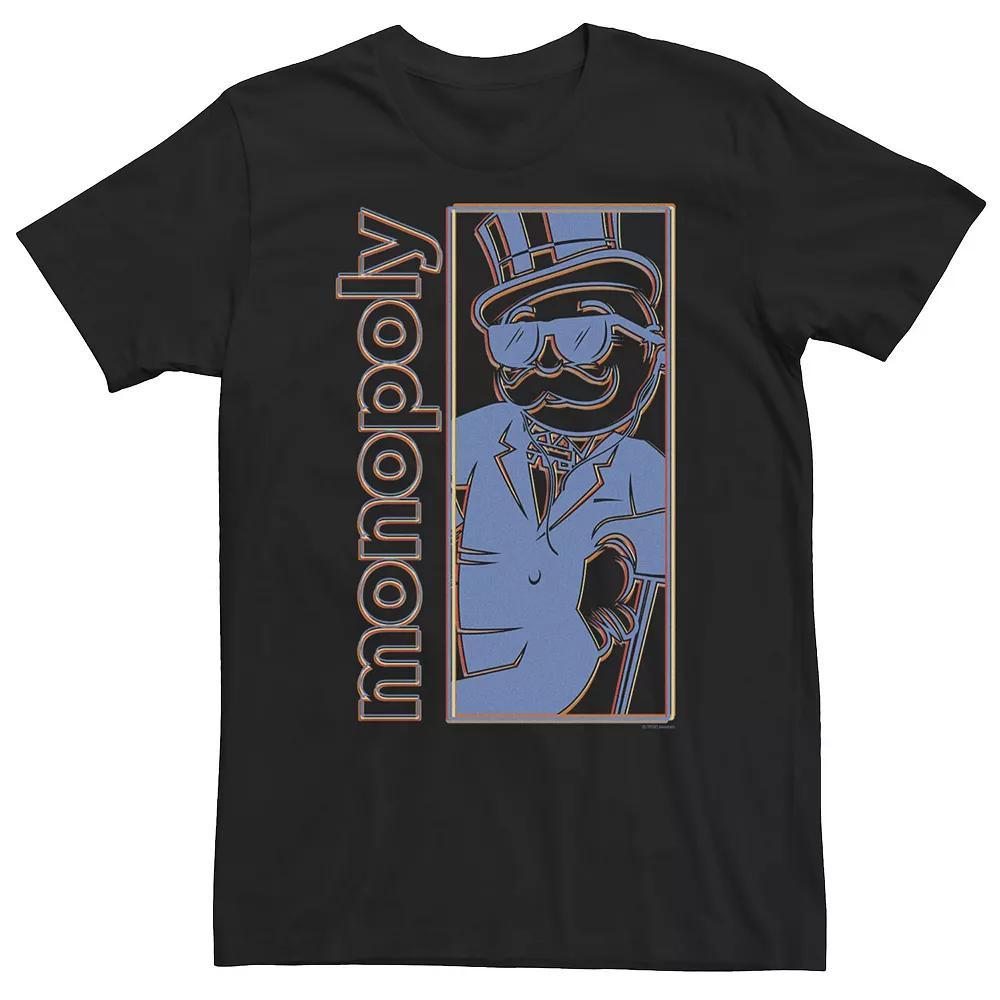 Big & Tall Monopoly Line Art Panel Tee, Men's, Size: Large Tall, Black Product Image