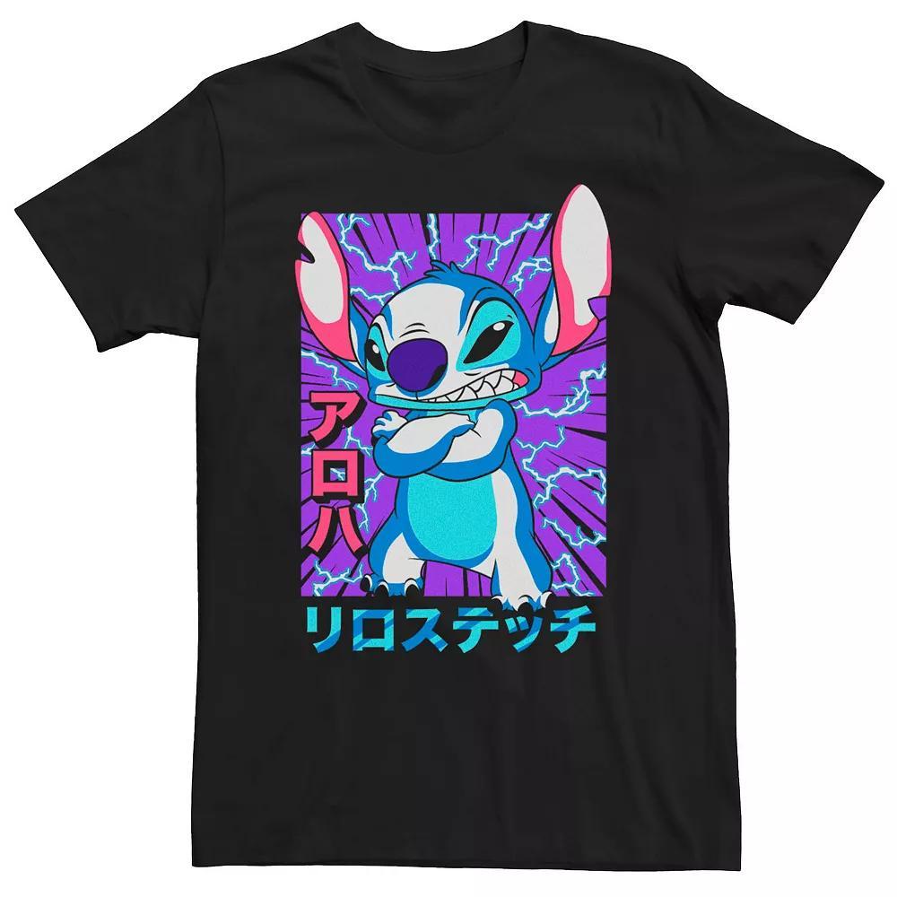 Big & Tall Disney's Lilo And Stich Angry Pose Bolt Tee, Men's, Size: 4XL Tall, Black Product Image