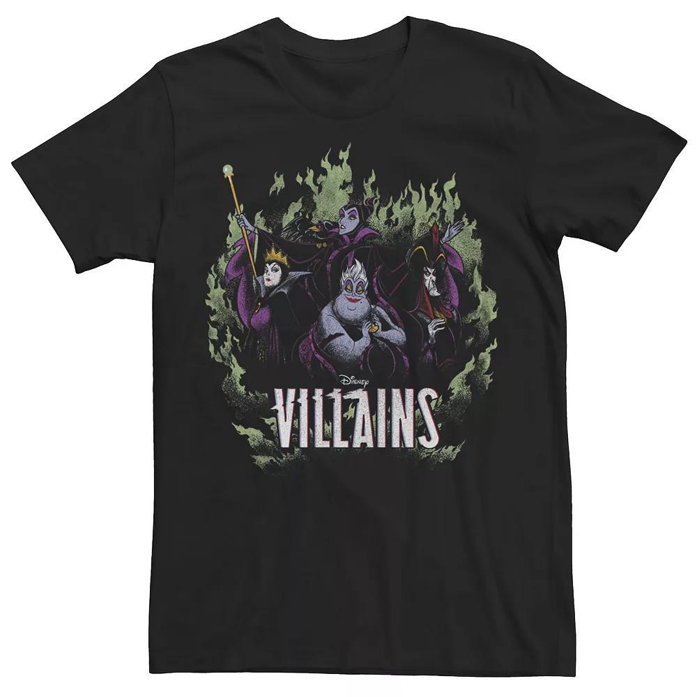 Disneys Villains Mens Green Flame Group Shot Tee Grey Heather Product Image