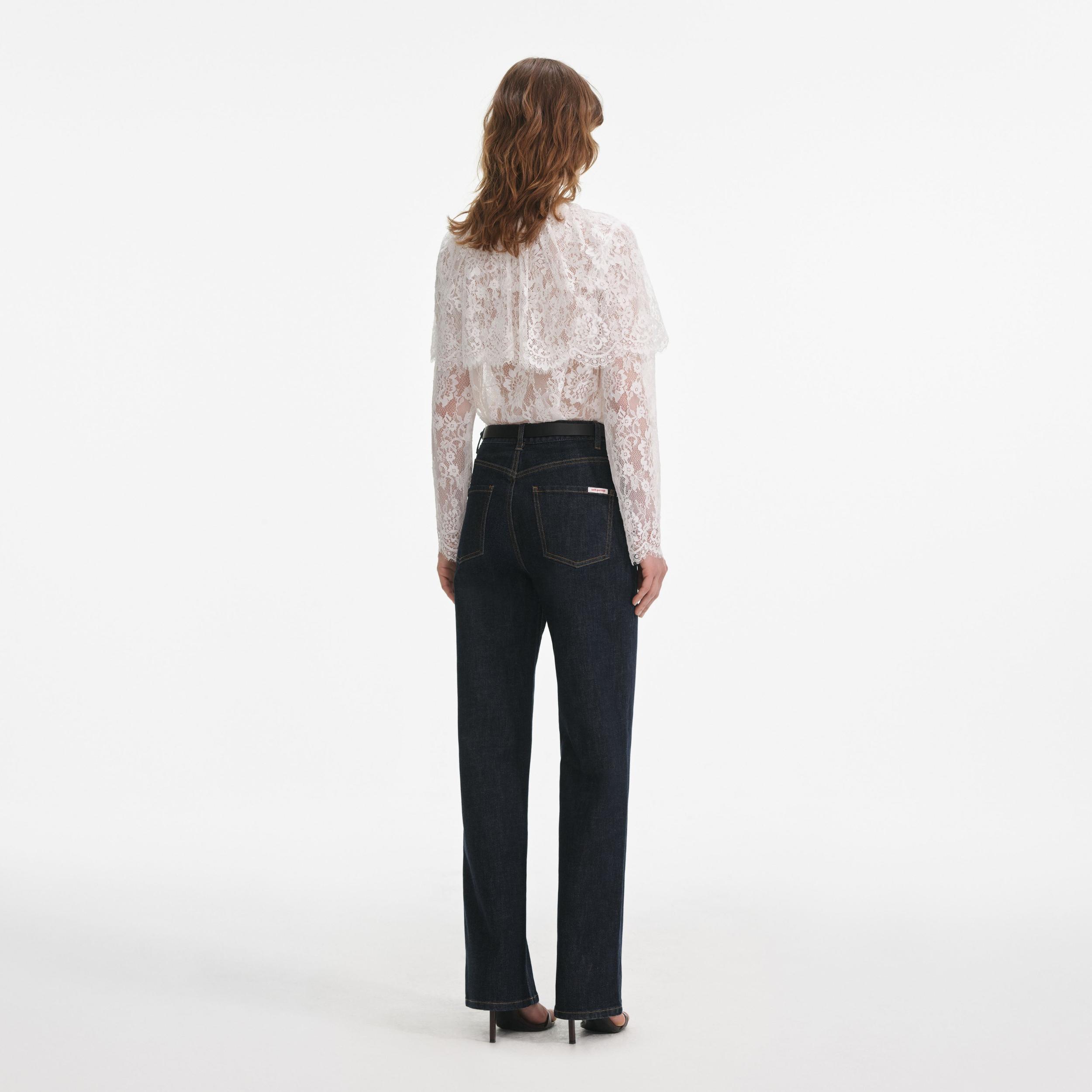 White Lace Cape Top Product Image