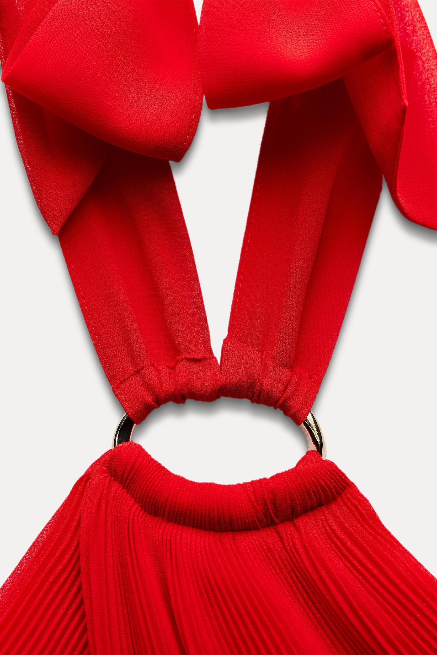 PLEATED HALTER DRESS Product Image