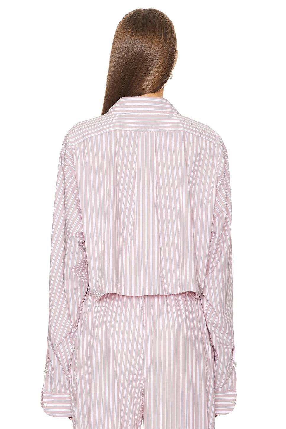 Wide Stripe Poplin Cropped Shirt Helsa Product Image