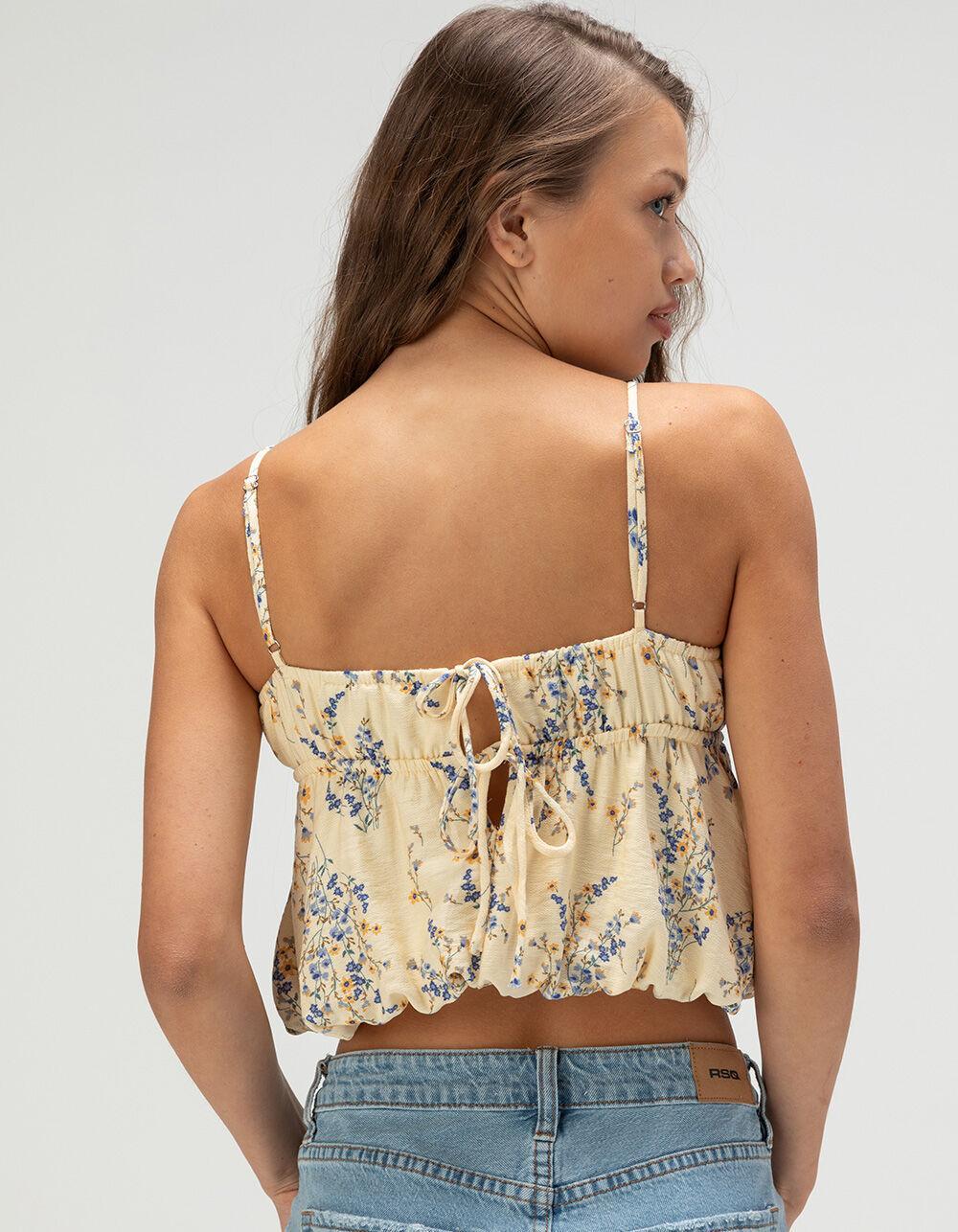 RSQ Womens Floral Bubble Babydoll Top - MULTI Product Image