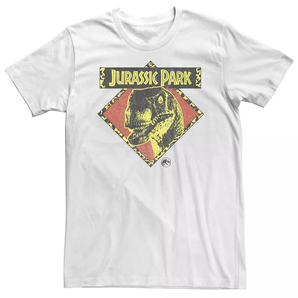 Big & Tall Jurassic Park Distress Raptor Stare Tee, Men's, Size: 3XL, White Product Image