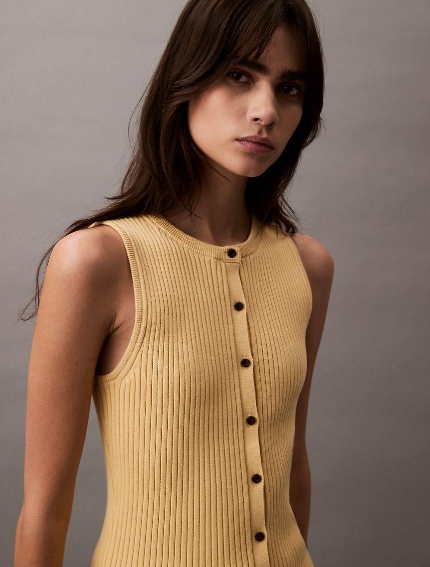 Smooth Cotton Rib Sweater Tank Product Image
