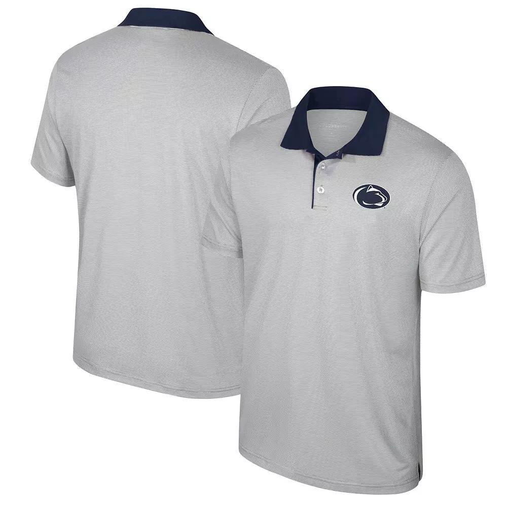 Men's Colosseum Gray Indiana Hoosiers Big & Tall Tuck Striped Polo, Size: 5XLT, Grey Product Image