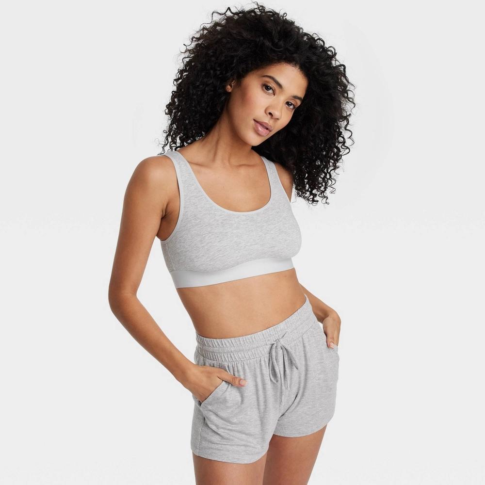 Womens Cotton Stretch Unlined Scoop Bralette - Auden M Product Image