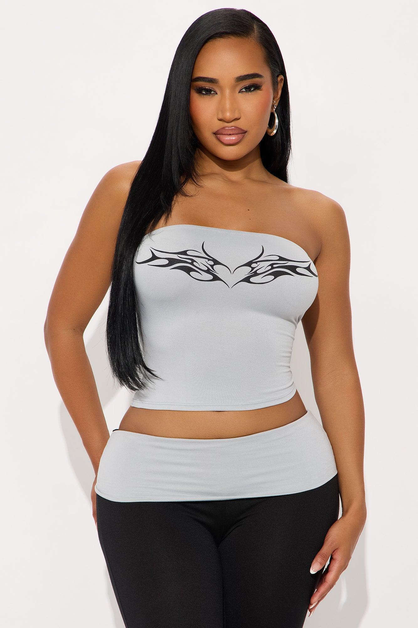 Rebel Love Strapless Pant Set - Grey/combo Product Image