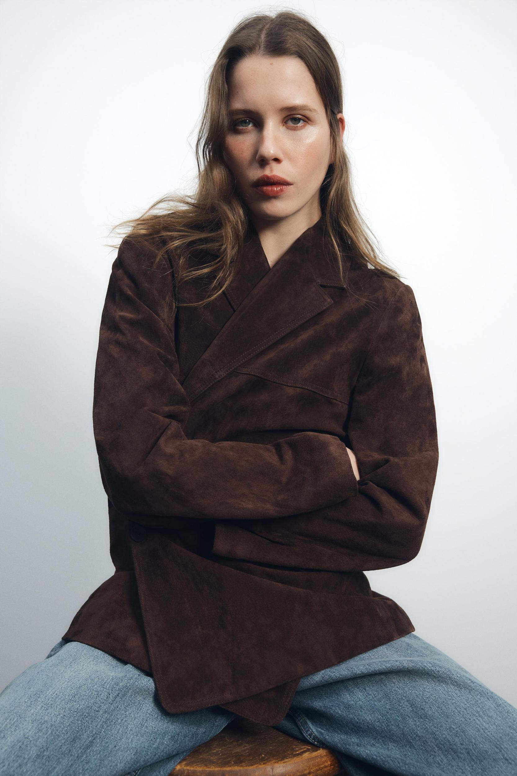 LEATHER SUEDE BLAZER Product Image