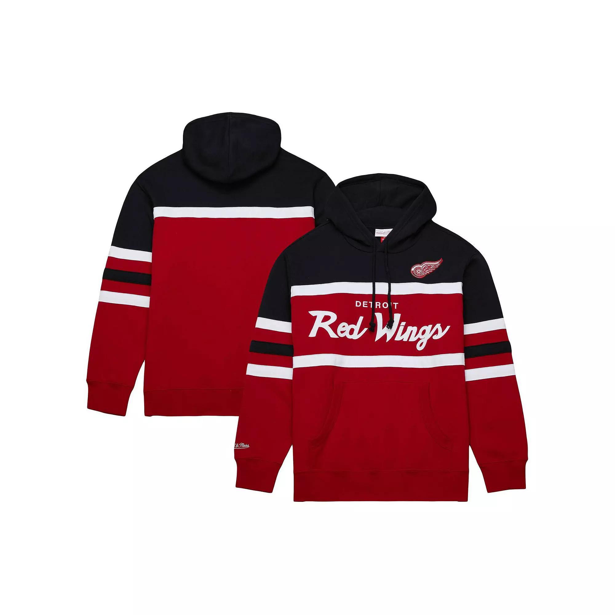 Men's Mitchell & Ness Red/Black Detroit Red Wings Head Coach Pullover Hoodie, Size: XL Product Image