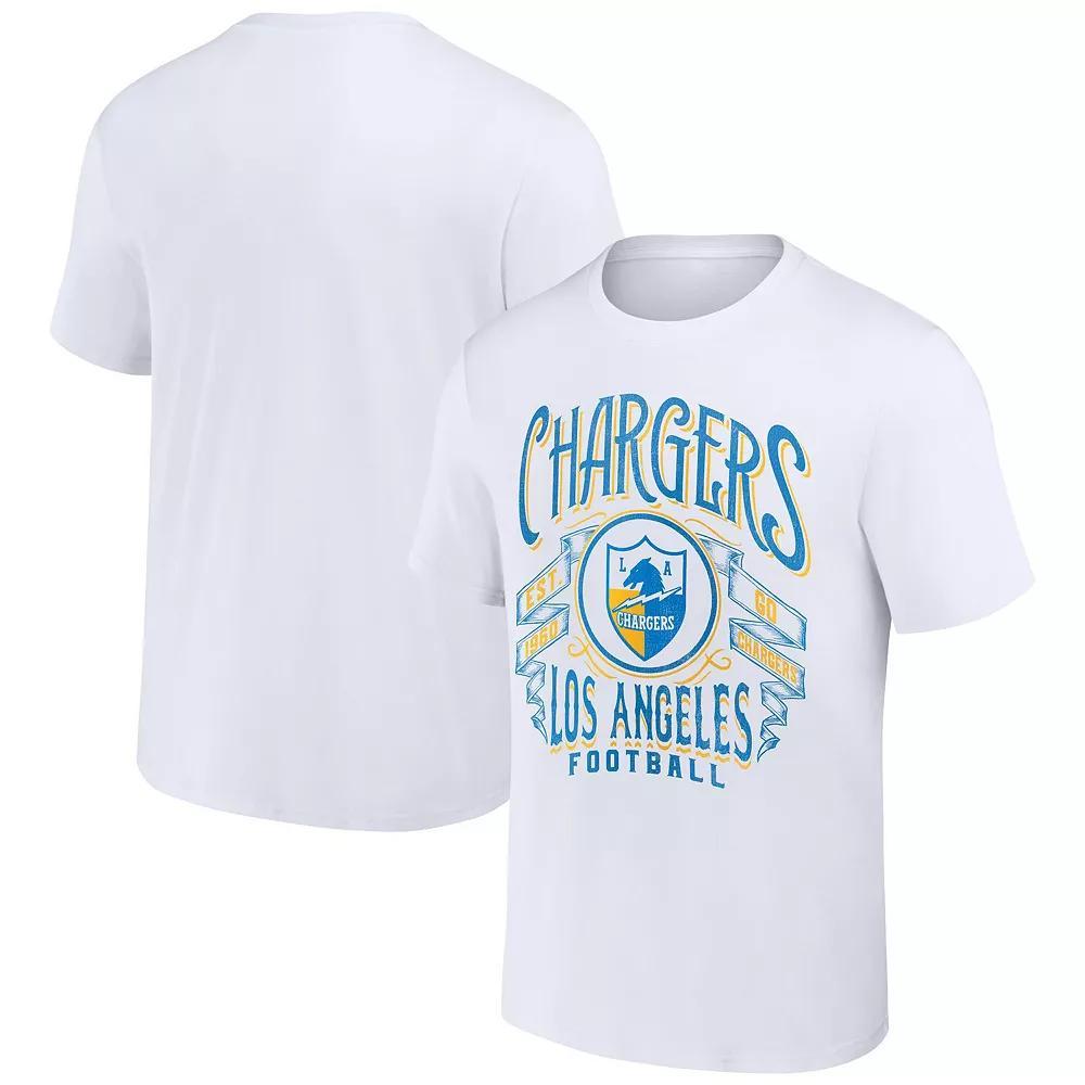 Men's NFL x Darius Rucker Collection by Fanatics White Los Angeles Chargers Vintage Football T-Shirt, Size: Small Product Image