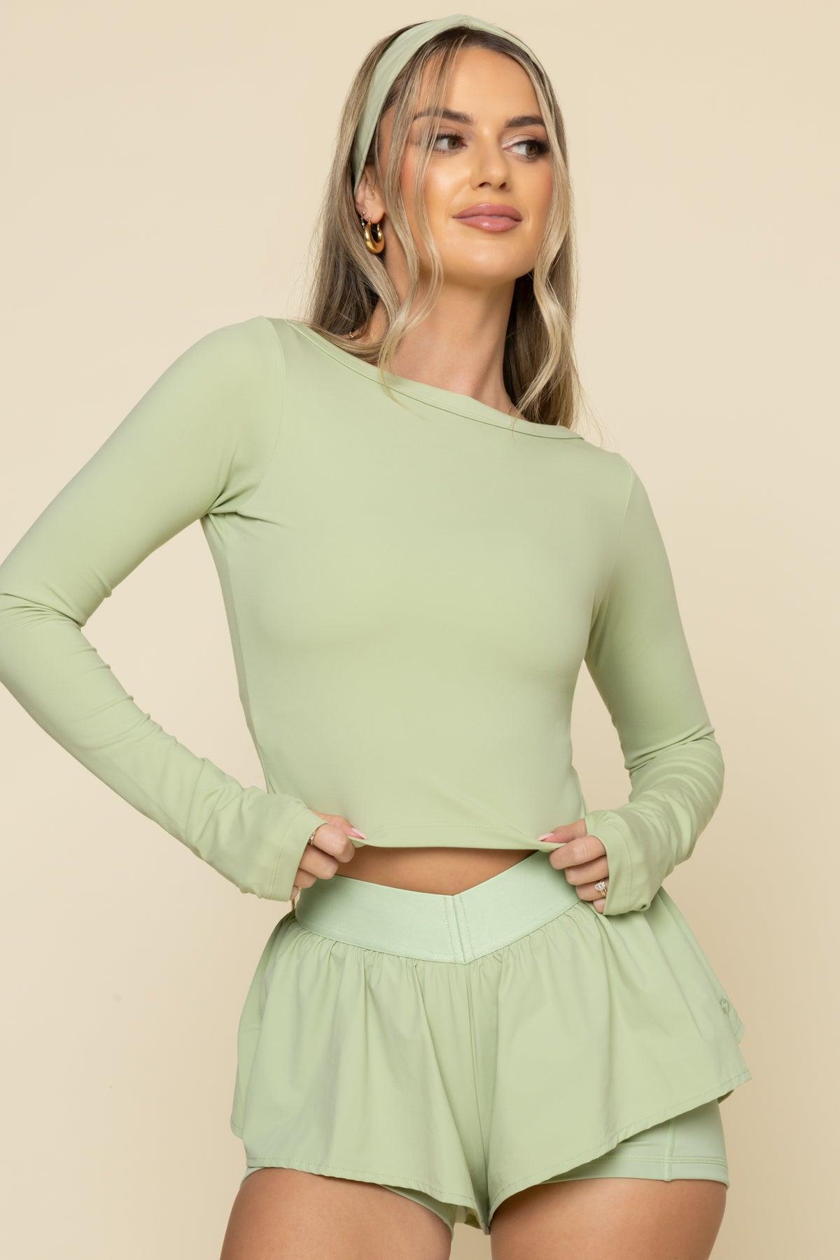 Your Favorite Long Sleeve Reversible Top - Pistachio Product Image